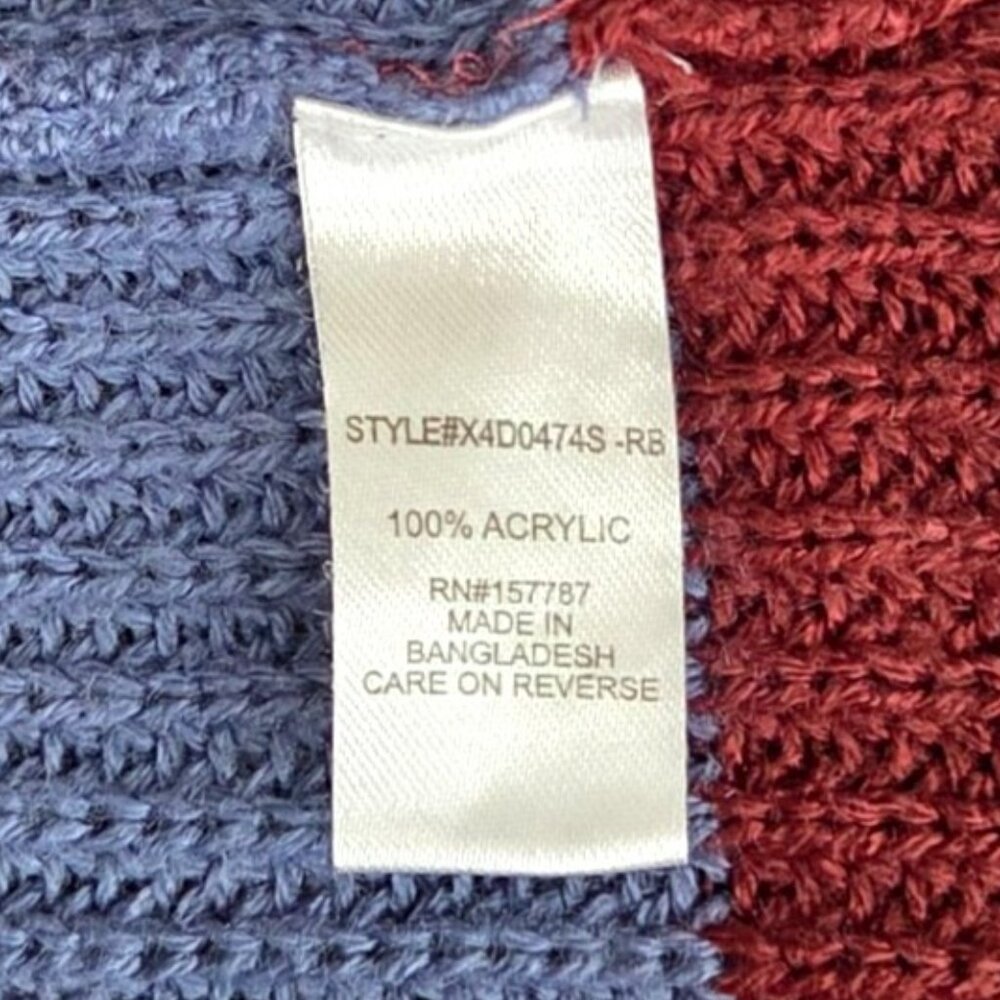 Full Circle Trends Wide Striped V-Neck Sweater Womens 1X Multicolor Pullover - Picture 6 of 6